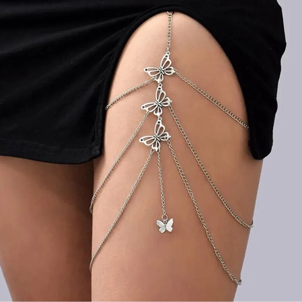 Sexy Multilayer Tassel butterflys Leg Chain for Women